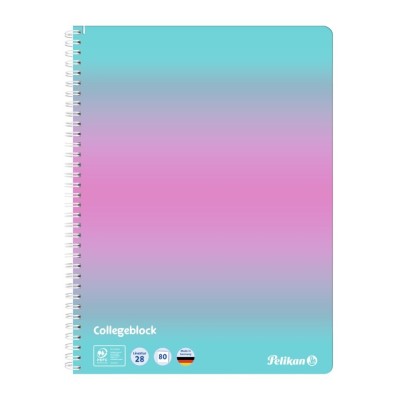 CAIET A4 80 FILE SPIRA PATRATELE PERFORAT COLOR EDITION, PEFC, CULOARE ROZ/MENTA foto