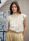 Cumpara ieftin Camasa galben pal din bumbac cu imprimeu floral ASD97032 M9