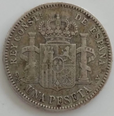 Moneda Spania - 1 Peseta 1904 - Argint foto