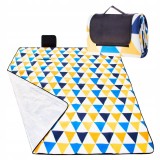 Patura pentru picnic sau plaja, cu folie izolatoare si maner, 200x200cm, albastru galben Household NewTrend