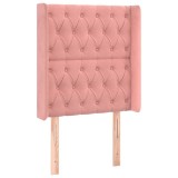 Cumpara ieftin Tablie de pat cu aripioare, roz, 83x16x118/128 cm, catifea