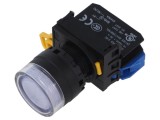 Comutator acţionat prin apăsare alb - 22mm