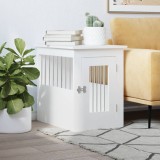 VidaXL Mobilier tip ladă pentru c&acirc;ini, alb, 45x62x59 cm lemn prelucrat