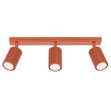 Lampă De Tavan Karbon Ocru Roșu Aluminiu Cu 3 Becuri Tub Minimalist De Interior.