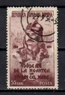 Romania 1954, LP.364 - 450 de ani de la moartea lui Ştefan cel Mare, Stampilat foto