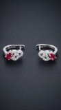 Cumpara ieftin Cercei din Argint 925 Ruby Hearts Pave, 10 mm
