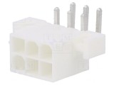 Soclu cablu-placă Mini-Fit Jr 4,2mm 6 pini THT, MOLEX