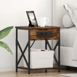 vidaXL Dulap de noapte Stejar afumat 41 x 31 x 51 cm Lemn compozit
