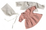 Hainute Papusi 30-32cm Roz cu Alb Egmont Toys - Rochie, Jacheta, Boneta - Bumbac, +18 luni