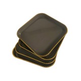 Set 4 platouri servire, Patrat, Gri, 15x15x2 cm