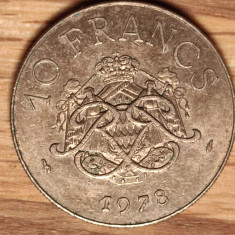 Monaco - raruta - moneda de colectie 10 francs / franci 1978 - absolut superba !