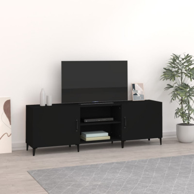 Comodă TV, negru, 150x30x50 cm, lemn compozit foto