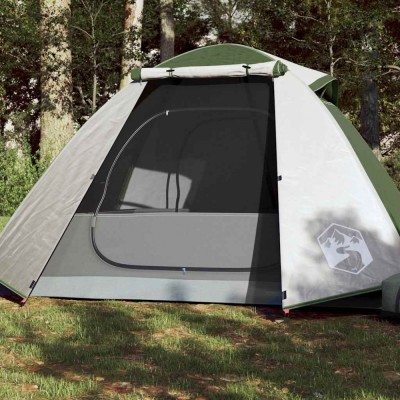 vidaXL Cort de camping 2 persoane, verde, 224x248x118 cm, tafta 185T foto