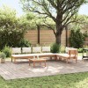 VidaXL Set de Bănci pentru Grădină cu pernă 5 pcs Maro și Crem 3356874