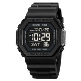 Ceas Digital Barbati SKMEI 1988 , Afisaj LED, Carcasa Irregulara, Functii Multiple, Rezistenta 5ATM, Curea PU