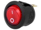 Rocker SPST ON-OFF 10A/250VAC cu lampă neon roşie 230V