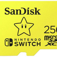 Card de memorie SanDisk Nintendo Switch, microSDXC, 256GB, UHS-I, V30, U3, Class 10