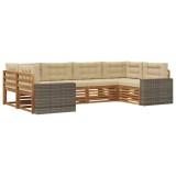 vidaXL Set de canapele de exterior cu pernă 6 pcs Natural și Bej 3383791
