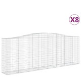 Cumpara ieftin Cosuri gabion arcuite 8 buc, 400x50x140/160 cm, fier galvanizat