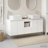 Cumpara ieftin Set dulap baie 3 buc. Alb foarte lucios 135 x 35 x 80 cm