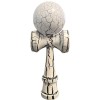Kendama X Originala, Profesionala, Cyrax, Cracked, din Lemn, 18 cm, Alb/Negru