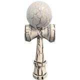 Kendama X Originala, Profesionala, Cyrax, Cracked, din Lemn, 18 cm, Alb/Negru
