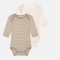 Set 2 body-uri pentru bebelusi NAME IT NBNBODY, alb bej, varsta 4-6 luni, marime 68 - OUTLET