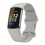 Cumpara ieftin Bratara siliconica Edman pentru Fitbit Charge 5, marimea S, Gri