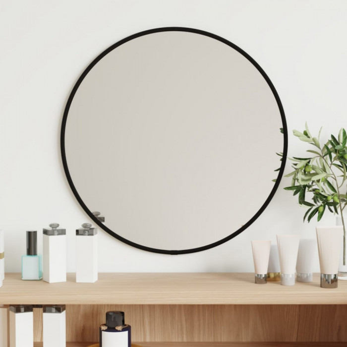 vidaXL Oglindă de perete rotundă, negru, &Oslash; 40 cm