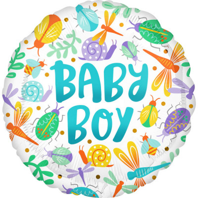 Balon folie Baby Boy, flori, 45 cm foto
