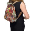 Rucsac de dama din Piele, Design Modern cu Flori Aplicate, Multicolor, 30x33x17 cm