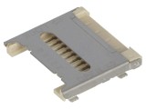 Conector pentru carduri microSD ecranat cu m&acirc;ner articulat