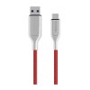 Cablu Date si Incarcare USB la USB Type-C Forever Core UltraFast, 5A, 1 m, Rosu - Argintiu