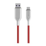 Cablu Date si Incarcare USB la USB Type-C Forever Core UltraFast, 5A, 1 m, Rosu - Argintiu