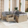 VidaXL Set de canapele pentru grădină 9 pcs Bej 100 x 55 x 73 cm 3357353