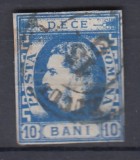 ROMANIA1869 LP 26 REGELE CAROL I CU FAVORITI VALOAREA 10 BANI ALBASTRU STAMPILAT