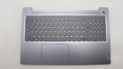Carcasa superioara cu tastatura palmrest Laptop, Lenovo, IdeaPad Slim 3 15IAN8 Type 82XB, 5CB1M46881, AP2XP000300, Arctic Grey, iluminata, layous US foto