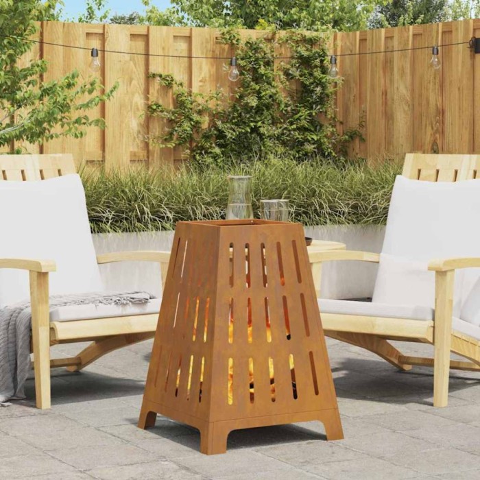 vidaXL Cuptor de foc Maro 50 x 50 x 70 cm Oțel rezistent la intemperii 858959