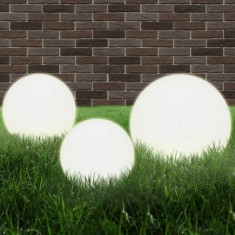 Lămpi bol cu LED 3 buc., sferice, 20/30/40 cm, PMMA foto
