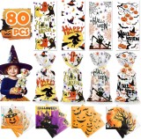 Set de 80 saculeti de Halloween FullJoyHut, polipropilena, multicolor, 27.5 x 12.5 cm