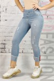 R940RR-411 Blugi tip colanti din denim elastic model destroyed