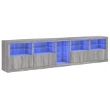 Cumpara ieftin Dulap cu lumini LED, gri sonoma, 283x37x67 cm