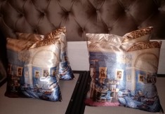 Set de 2 perne decorative patrate, imprimate cu personaje foto