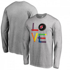New Jersey Devils tricou de bărbați cu mânecă lungă grey Hockey Is For Everyone Love Square - S