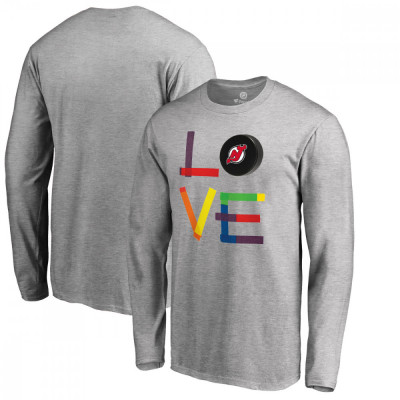 New Jersey Devils tricou de bărbați cu m&amp;acirc;necă lungă grey Hockey Is For Everyone Love Square - XL foto