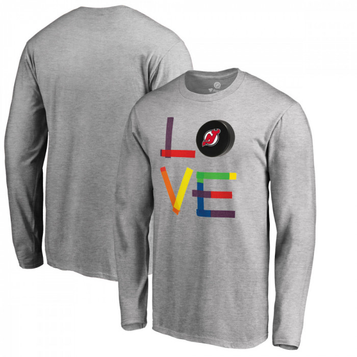 New Jersey Devils tricou de bărbați cu m&acirc;necă lungă grey Hockey Is For Everyone Love Square - XL