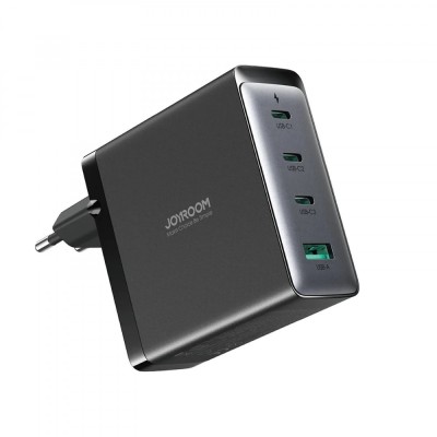 Incarcator rapid GaN 140W 3x USB-C - USB-A JoyRoom JR-TCG05EU + Cablu USB-C 240W, Negru foto