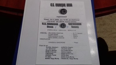 program Muresul Deva - Gaz Beclean foto