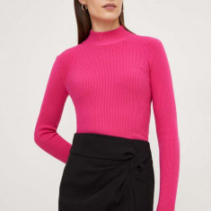 Answear Lab pulover X limited collection NO SHAME femei, culoarea roz, light, cu turtleneck