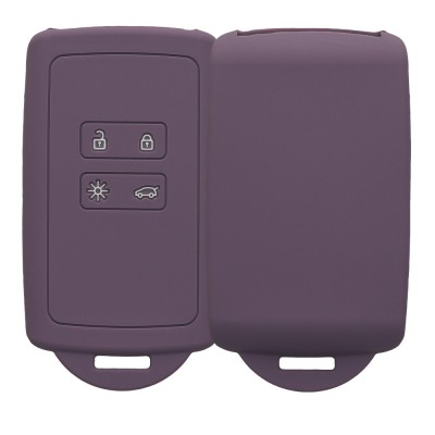 Husa Cheie Auto Kwmobile pentru Renault 4 Butoane - Smart Key, Mov inchis, Silicon, KWM000009SO045C foto